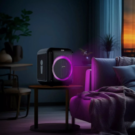 100W 6.5” Portable Bluetooth Boombox with LED Party Lighting